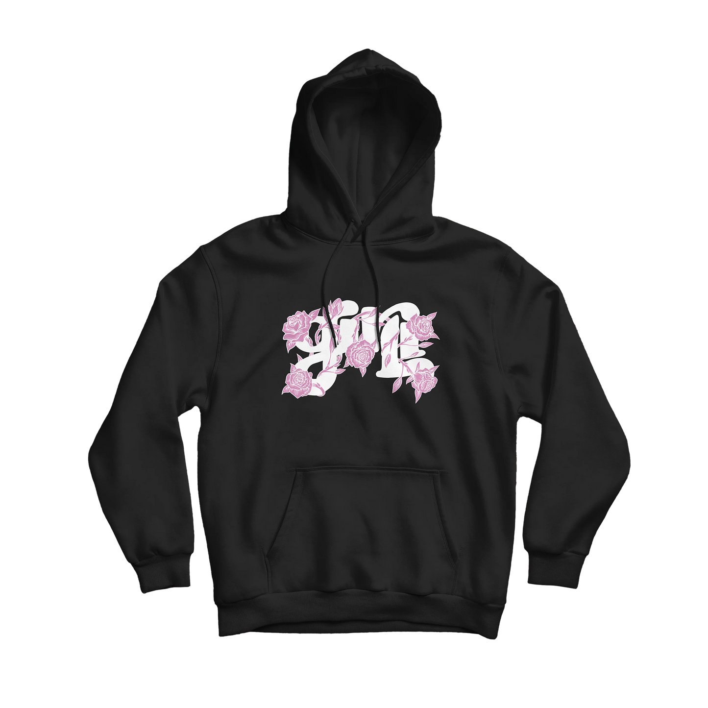 flower logo - black hoodie