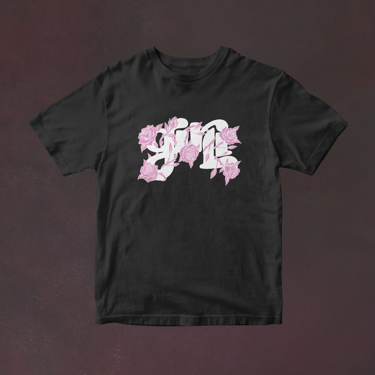 flower logo - black t shirt