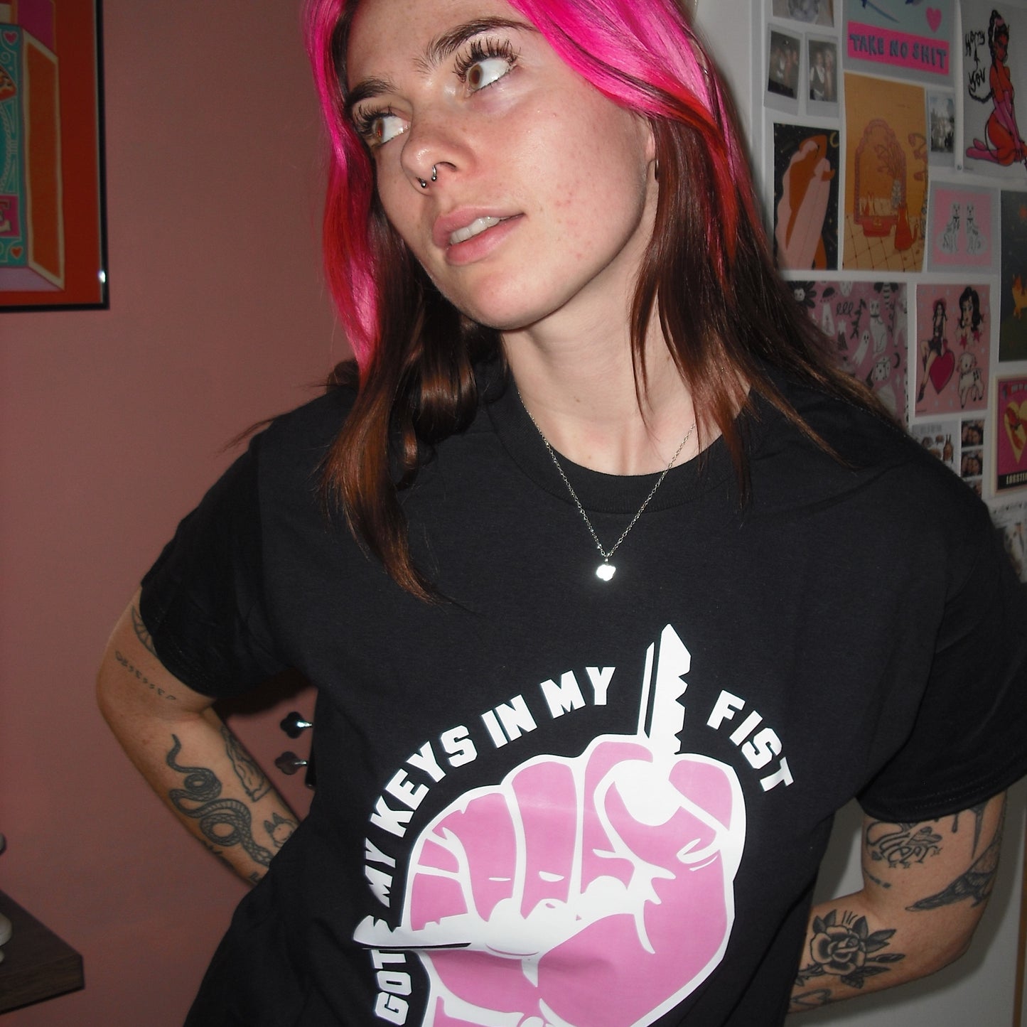 Got My Keys In My Fist Black Tee