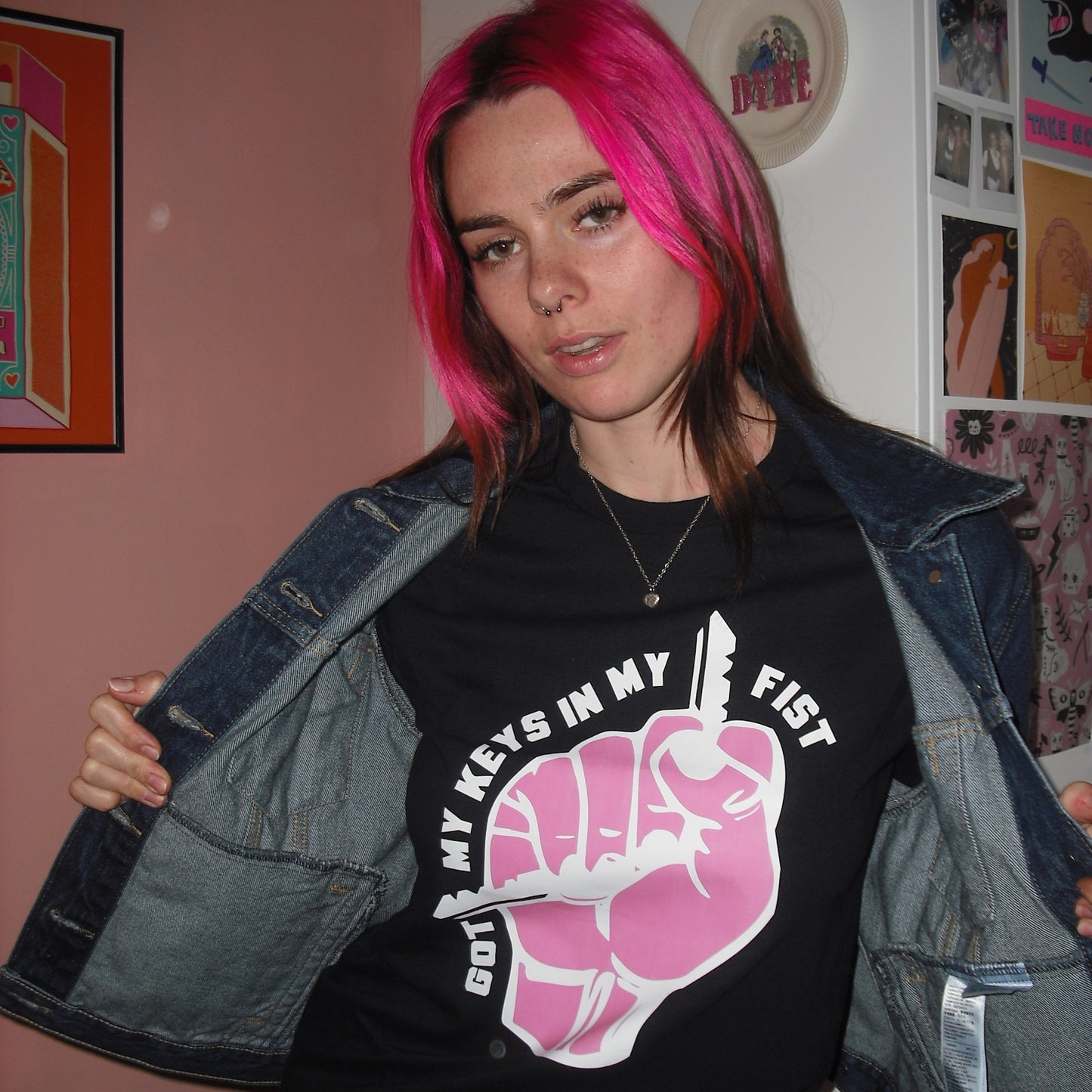 Got My Keys In My Fist Black Tee