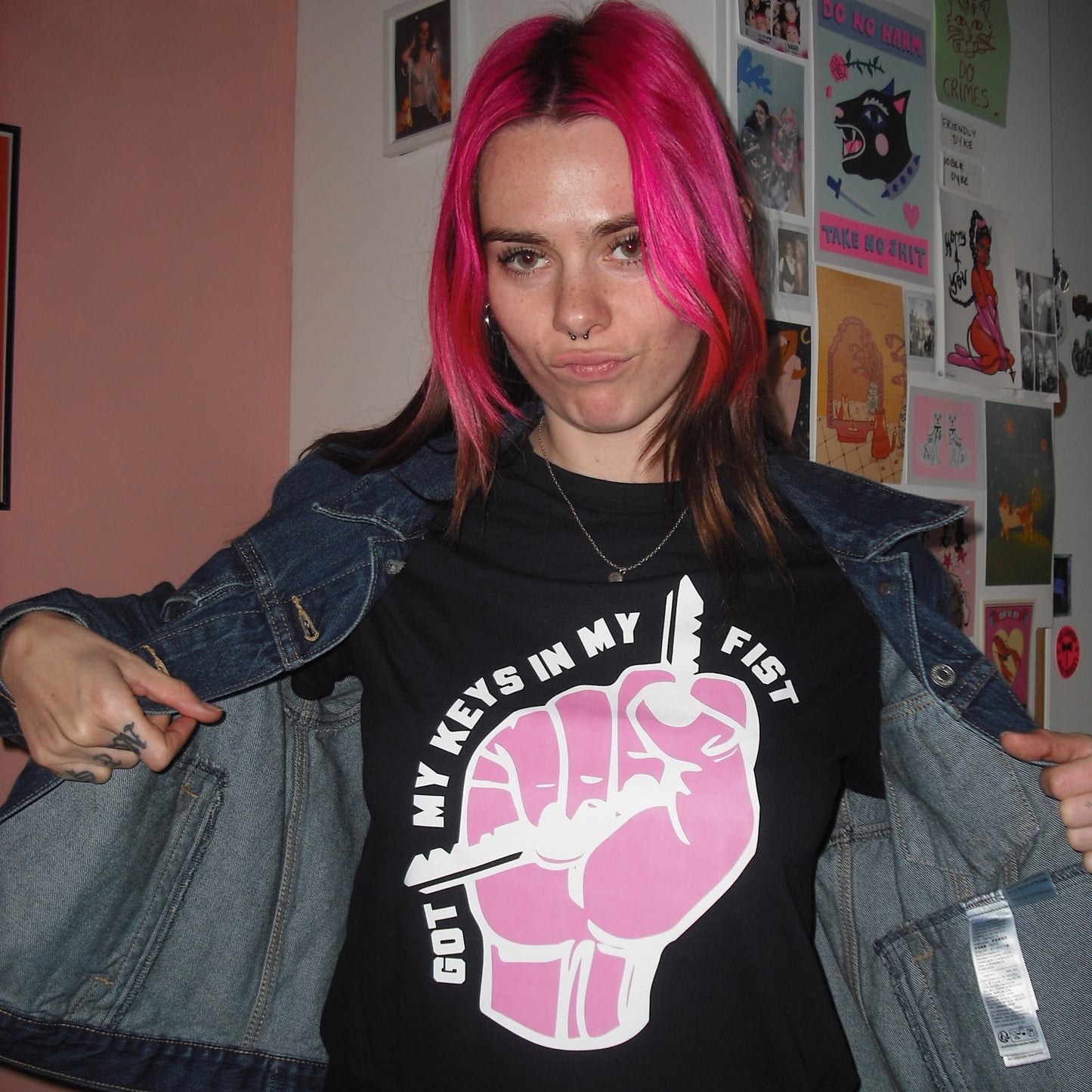 Got My Keys In My Fist Black Tee